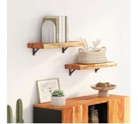 vidaXL Étagère Murale, Tablette Flottante, Décoration Murale de Bureau Salle de Séjour, Rectangulaire Massif Acacia Bordure 370222