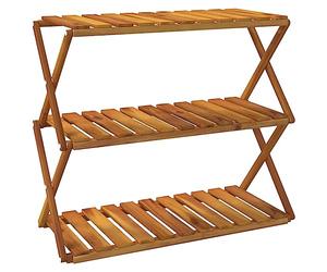 vidaXL Étagère Pliable à 3 Niveaux Marron 70x31x63 cm Bois d'acacia
