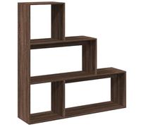 vidaXL Bibliothèque de séparation 3 niveaux, aspect chêne brun 123x29x123cm