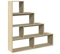 vidaXL Étagère séparatrice de pièce 4 Niveaux chêne Sonoma, bibliothèque, Support à Livres, étagère d'exposition, étagère à Livres