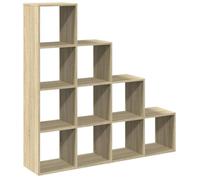 vidaXL Étagère séparatrice de pièce 4 Niveaux chêne Sonoma, étagère, étagère à Livres, étagère de Rangement, bibliothèque, Support de Rangement