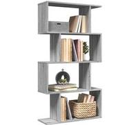 vidaXL Étagère séparatrice de pièce 4 niveaux sonoma gris 70x24x129 cm, étagère, étagère à livres, étagère de rangement, 858107 Gris G
