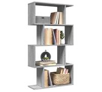 vidaXL Étagère séparatrice de pièce 4 niveaux sonoma gris 70x24x129 cm, étagère, étagère à livres, étagère de rangement, 858107