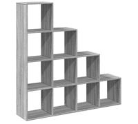 vidaXL Étagère séparatrice de pièce 4 Niveaux Sonoma Gris, étagère, étagère à Livres, étagère de Rangement, bibliothèque, Support de Rangement