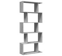 vidaXL Étagère séparatrice de pièce 5 Niveaux Sonoma Gris 70x24x161 cm, étagère, étagère à Livres, étagère de Rangement, bibliothèque