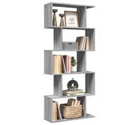 Etagère séparatrice de pièce 5 niveaux sonoma gris 70x24x161 cm