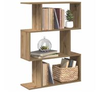 vidaXL Étagère séparatrice de pièce à 3 niveaux chêne artisanal, bibliothèque, support à livres, étagère d'exposition, 858119