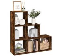 vidaXL Étagère séparatrice de pièce à 3 niveaux chêne fumé 99x29x99 cm, étagère, étagère à livres, étagère de rangement, 857962 Marron G