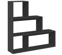 vidaXL Étagère séparatrice de pièce à 3 Niveaux Noir 123x29x123 cm, bibliothèque, Support à Livres, étagère d'exposition, étagère à Livres