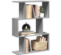 vidaXL Étagère séparatrice de pièce à 3 niveaux sonoma gris 70x24x97cm, bibliothèque, support à livres, étagère 858116 Gris G