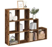 vidaXL Étagère séparatrice de pièce à 3 niveaux vieux bois, étagère, étagère à livres, étagère de rangement, bibliothèque, 857983