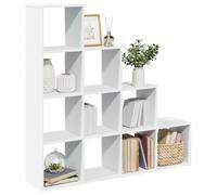 vidaXL Étagère séparatrice de pièce 4 niveaux blanc 131,5x29x131,5 cm pour livres
