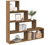 vidaXL Étagère séparatrice de pièce à 4 niveaux chêne artisanal, bibliothèque, support à livres, étagère d'exposition, 858002