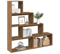 vidaXL Étagère séparatrice de pièce à 4 niveaux chêne artisanal, bibliothèque, support à livres, étagère d'exposition, 858002