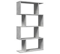 vidaXL Étagère séparatrice de pièce à 4 niveaux Gris béton 70x24x129 cm