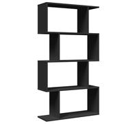 vidaXL Étagère séparatrice de pièce à 4 Niveaux Noir 70x24x129 cm, étagère, étagère à Livres, étagère de Rangement, bibliothèque, Support de Rangement