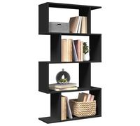 Vidaxl Étagère Séparatrice De Pièce À 4 Niveaux Noir 70x24x129 Cm Noir