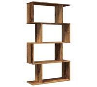 vidaXL Étagère séparatrice de pièce à 4 Niveaux Vieux Bois 70x24x129cm, étagère, étagère à Livres, étagère de Rangement, bibliothèque