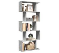 vidaXL Étagère séparatrice de pièce à 5 niveaux gris béton 70x24x161cm, étagère, étagère à livres, étagère de rangement, 858096