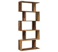 vidaXL Étagère séparatrice de pièce à 5 Niveaux Vieux Bois 70x24x161cm, étagère, étagère à Livres, étagère de Rangement, bibliothèque
