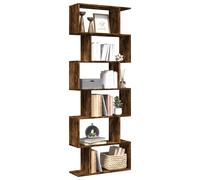 vidaXL Étagère séparatrice de pièce à 6 Niveaux chêne fumé 70x24x193cm, étagère, étagère à Livres, étagère de Rangement, bibliothèque