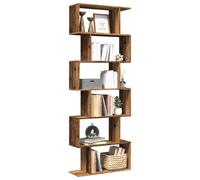 vidaXL Étagère séparatrice de pièce à 6 niveaux vieux bois 70x24x193cm Marron