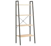 vidaXL Étagère sur pied 4 étagères brun clair et noir 56x35x140 cm
