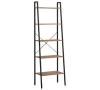 vidaXL Étagère bibliothèque 5 niveaux sur pied Marron foncé/Noir 56x35x174 cm