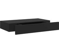 Vidaxl Étagère Murale Flottante Avec Tiroir Noir 48x25x8 Cm Noir