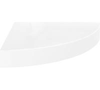 vidaXL Étagère suspendue d'angle blanc brillant 25x25x3,8 cm MDF
