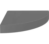 vidaXL Étagère suspendue d'angle gris brillant 25x25x3,8 cm MDF