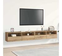 vidaXL Étagère TV murale 2 pcs chêne artisanal 100 x 30 x 30 cm