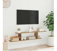 Vidaxl Étagère Tv Murale Chêne Artisanal 125x18x23cm Bois D'ingénierie Marron