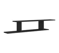 vidaXL Étagère TV Murale, Support Suspendu, Tablette Flottante, Décoration Salon Salle de Séjour Intérieur, Noir Bois d'Ingénierie
