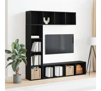 Vidaxl Étagères 3 Pcs Chêne Noir 36x30x143 Cm Bois D'ingénierie Noir