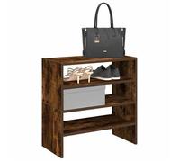 vidaXL Étagères à chaussures 2 pcs empilable chêne fumé 60x30x30,5 cm, meuble de rangement à chaussures, meuble à chaussures 858866