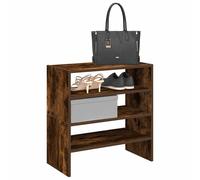 Étagères à chaussures 2 pcs empilable chêne fumé 60x30x30,5 cm Bois G