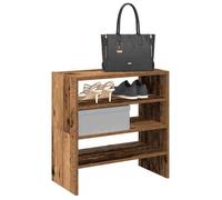 Étagères à chaussures 2 pcs empilable vieux bois 60x30x30,5 cm vidaXL