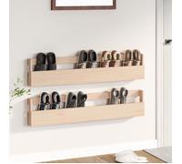 vidaXL Étagères à chaussures murales 2 pcs 110x9x23 cm Pin massif 833275