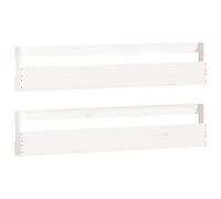 Étagères à chaussures - Blanc - 2 pcs - Bois massif - 110x9x23cm - Meuble d’entrée