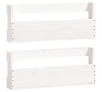 Vidaxl Étagères À Chaussures Murales 2 Pcs Blanc 59x9x23 Cm Pin Massif Blanc