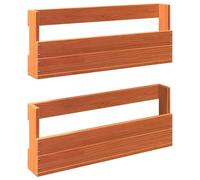 Vidaxl Étagères À Chaussures Murales 2 Pcs Cire Marron 59x8,5x23,5 Cm Multicolore