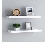 vidaXL Étagères à rebord pour cadre photo 2 pcs Blanc 60x9x3 cm MDF
