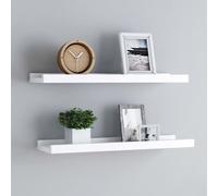 Vidaxl Étagères À Rebord Pour Cadre Photo 2 Pcs Blanc 60x9x3 Cm Mdf Blanc