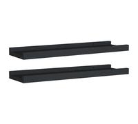Vidaxl Etagères à Rebord Pour Cadre Photo 2 Pcs Noir 40x9x3 Cm Mdf