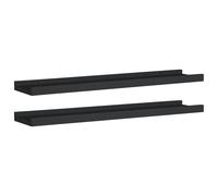 Vidaxl Etagères À Rebord Pour Cadre Photo 2 Pcs Noir 60x9x3 Cm Mdf Noir