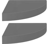 vidaXL Hoekschappen zwevend 2 st 25x25x3,8 cm MDF hoogglans grijs323893 Gris G