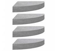 vidaXL Étagères coulissantes d'angle 4 pcs. Gris béton 25x25x3,8 cm MDF