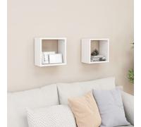 Vidaxl Etagères Cube Murales 2 Pcs Blanc 26x15x26 Cm Blanc
