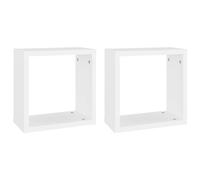 Vidaxl Étagères Cube Murales 2 Pcs Blanc 30x15x30 Cm Blanc